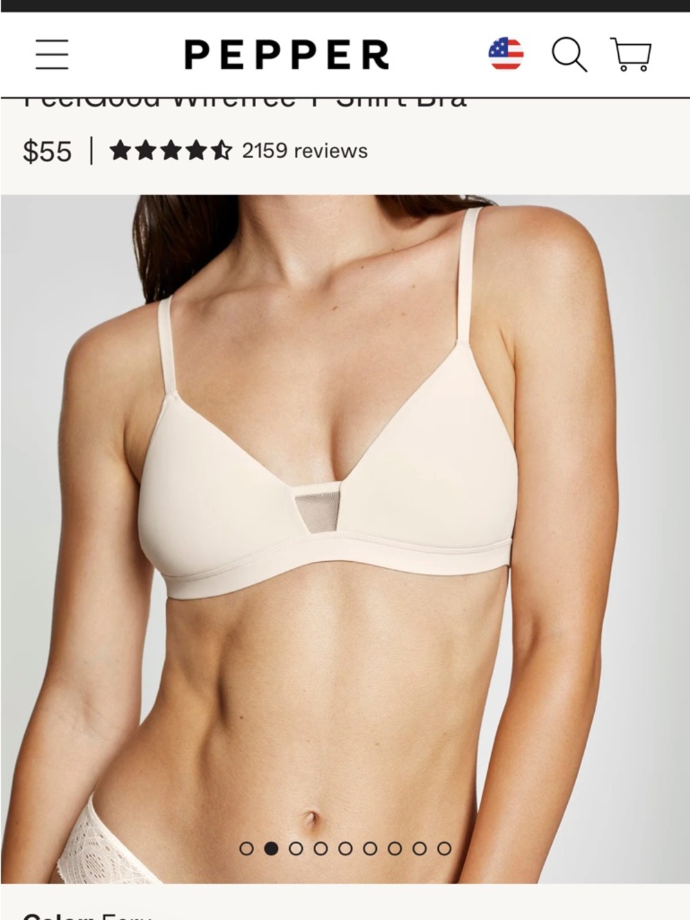 PEPPER classic feelgood convertible t shirt bra small